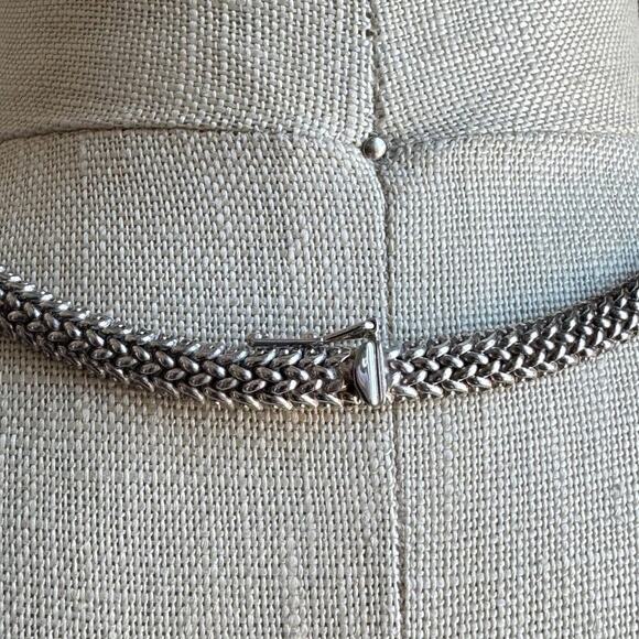 Vintage BMC Sterling Silver Woven Chain Necklace - Picture 3 of 8